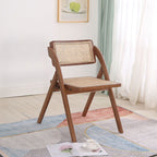 Foldable Wood Rattan Dining Room Chairs
