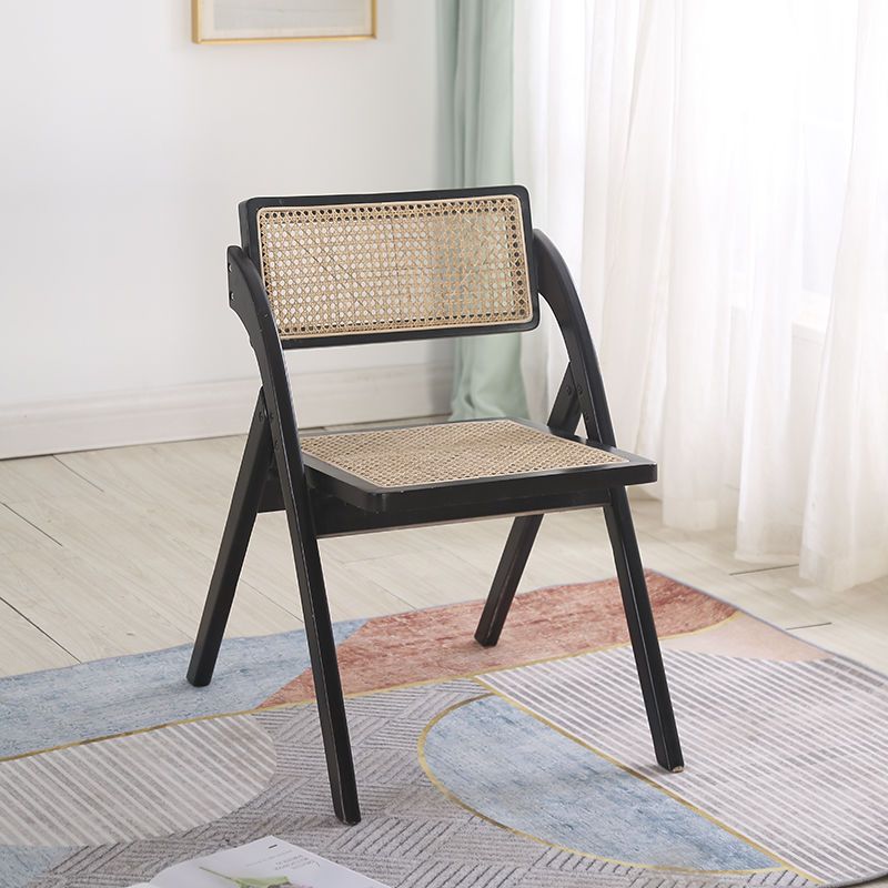Foldable Wood Rattan Dining Room Chairs