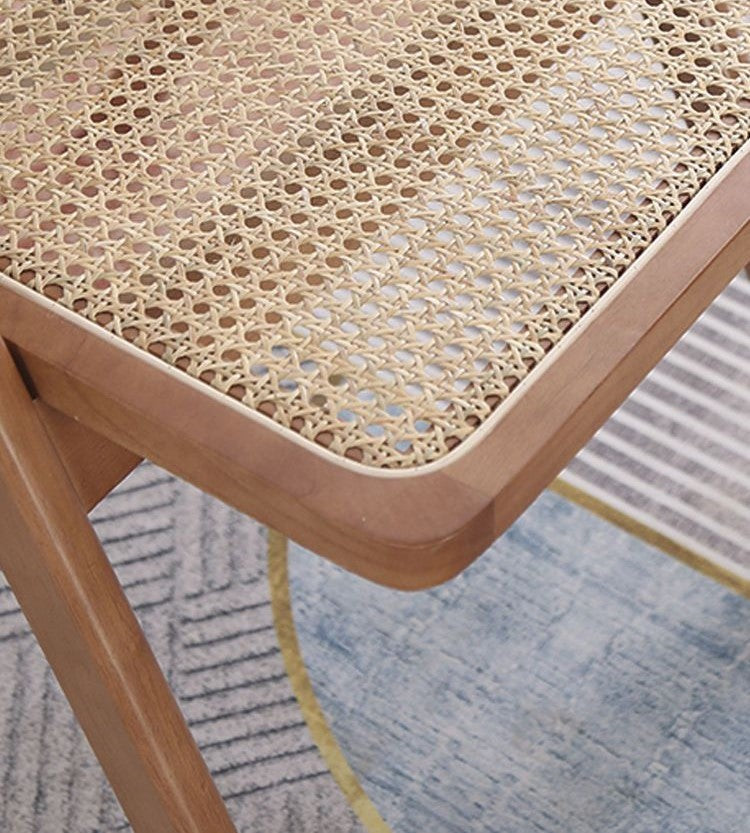 Foldable Wood Rattan Dining Room Chairs