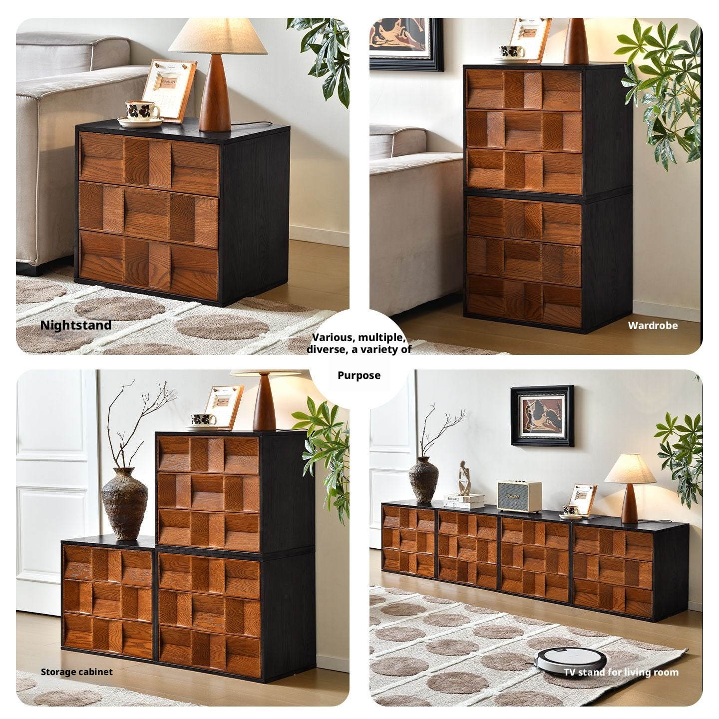 Combination Living Room Multi-functional Storage Sofa Sideboard Bedside Table TV Cabinet