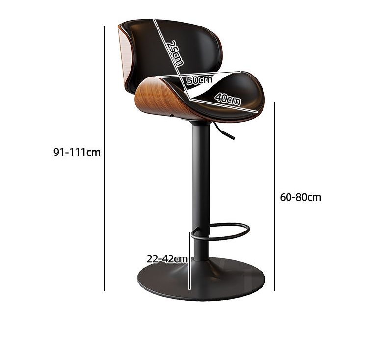 Counter Height Soft Back High Chair Swivel Metal Bar Stool Chair