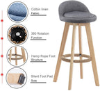 Counter Height Soft Back High Chair Swivel Wooden Bar Stool Chair