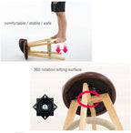 Counter Height Soft Back High Chair Swivel Wooden Bar Stool Chair