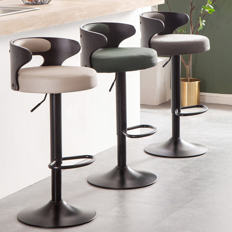 Counter Height Soft Back High Chair Swivel Metal Bar Stool Chair