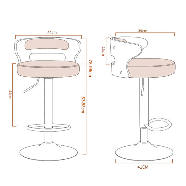 Counter Height Soft Back High Chair Swivel Metal Bar Stool Chair