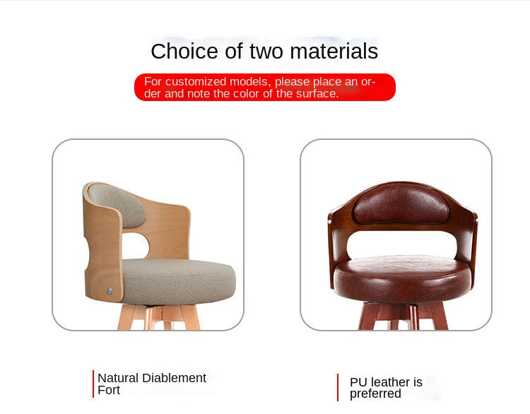 Counter Height Soft Back High Chair Swivel Wooden Bar Stool Chair