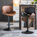 Counter Height Soft Back High Chair Swivel Metal Bar Stool Chair