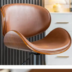 Counter Height Soft Back High Chair Swivel Metal Bar Stool Chair