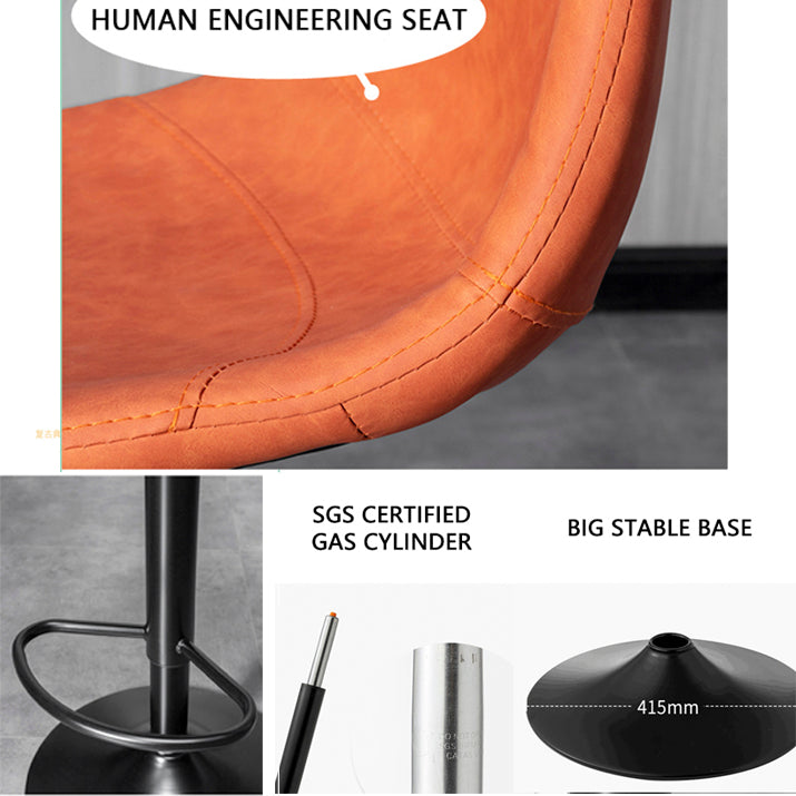 Counter Height Soft Back High Chair Swivel Metal Bar Stool Chair