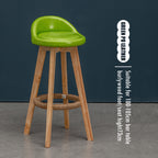 Counter Height Soft Back High Chair Swivel Wooden Bar Stool Chair