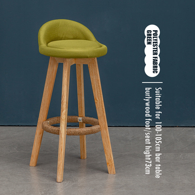 Counter Height Soft Back High Chair Swivel Wooden Bar Stool Chair