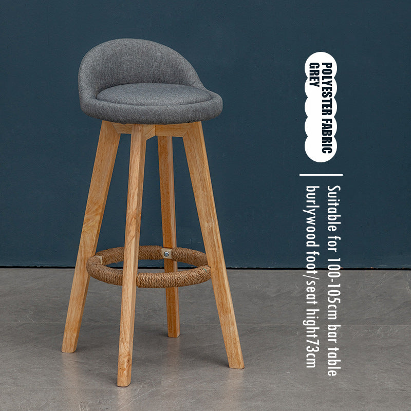 Counter Height Soft Back High Chair Swivel Wooden Bar Stool Chair