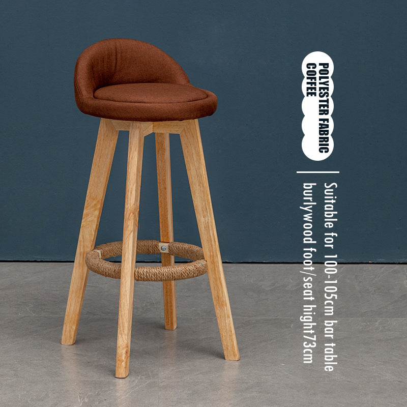 Counter Height Soft Back High Chair Swivel Wooden Bar Stool Chair