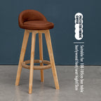 Counter Height Soft Back High Chair Swivel Wooden Bar Stool Chair