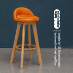Counter Height Soft Back High Chair Swivel Wooden Bar Stool Chair