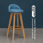 Counter Height Soft Back High Chair Swivel Wooden Bar Stool Chair