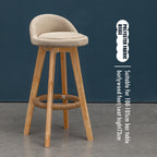Counter Height Soft Back High Chair Swivel Wooden Bar Stool Chair