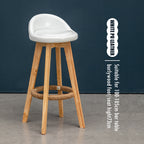 Counter Height Soft Back High Chair Swivel Wooden Bar Stool Chair