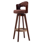 Counter Height Soft Back High Chair Swivel Wooden Bar Stool Chair