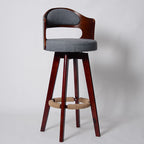Counter Height Soft Back High Chair Swivel Wooden Bar Stool Chair