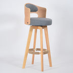 Counter Height Soft Back High Chair Swivel Wooden Bar Stool Chair