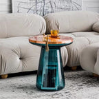 Glass Metal Coffee Side End Table