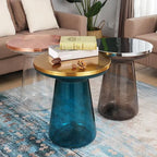 Glass Metal Coffee Side End Table