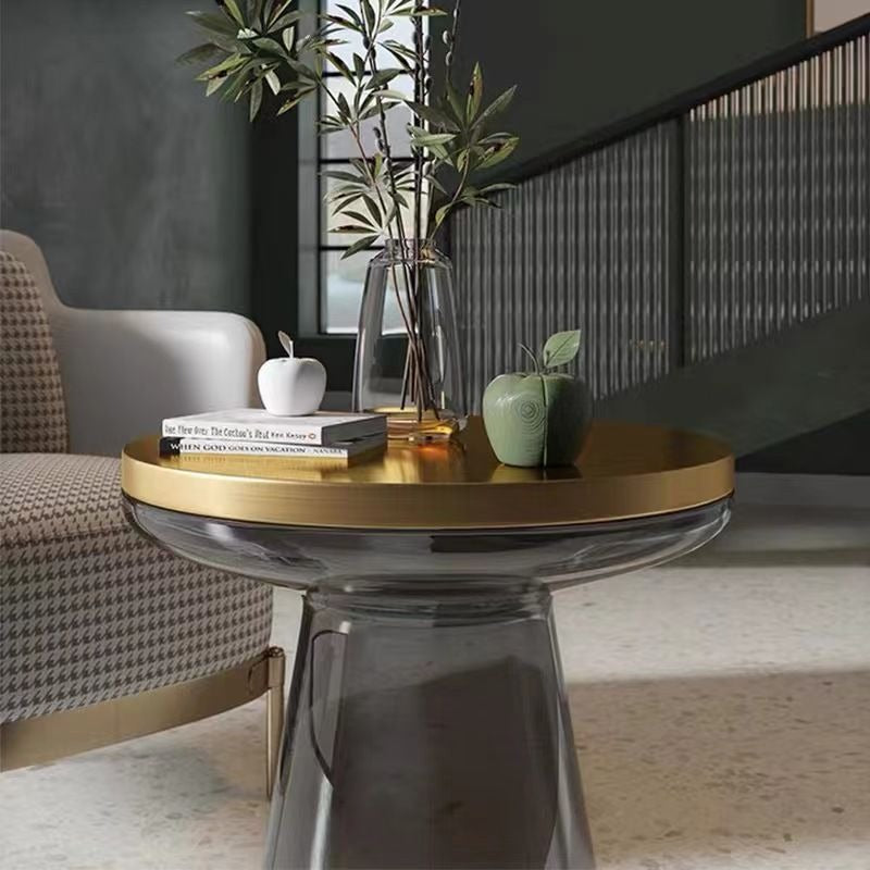 Glass Metal Coffee Side End Table