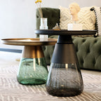 Glass Metal Coffee Side End Table
