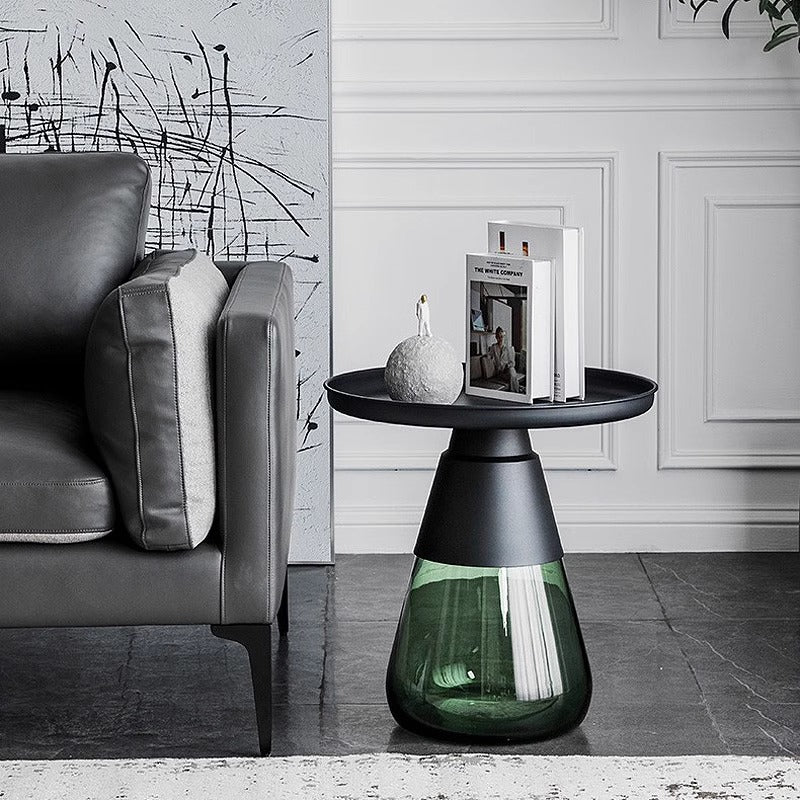 Glass Metal Coffee Side End Table