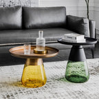 Glass Metal Coffee Side End Table