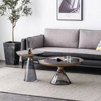 Glass Metal Coffee Side End Table