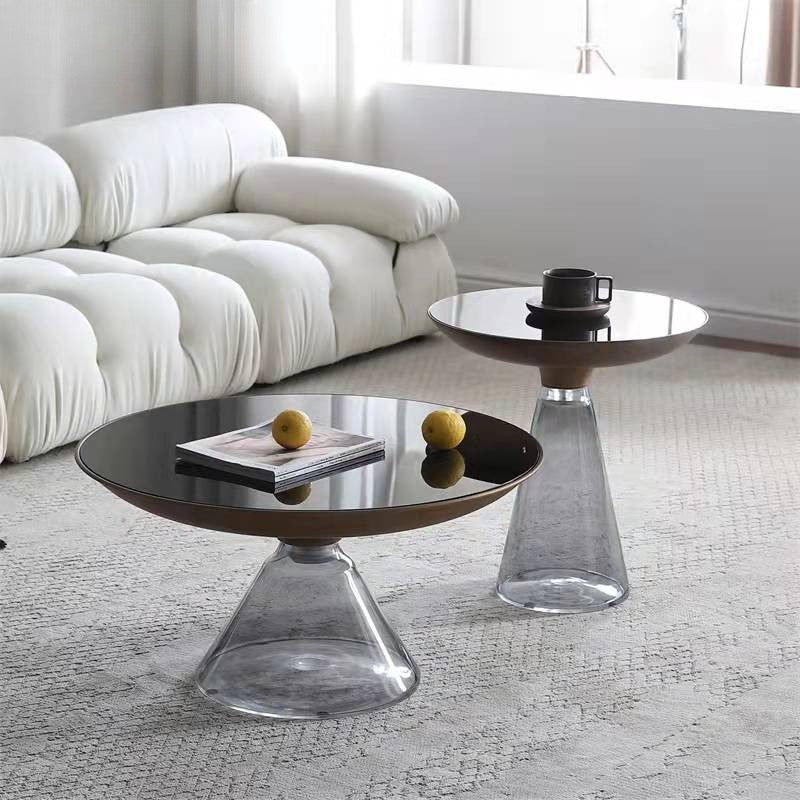 Glass Metal Coffee Side End Table