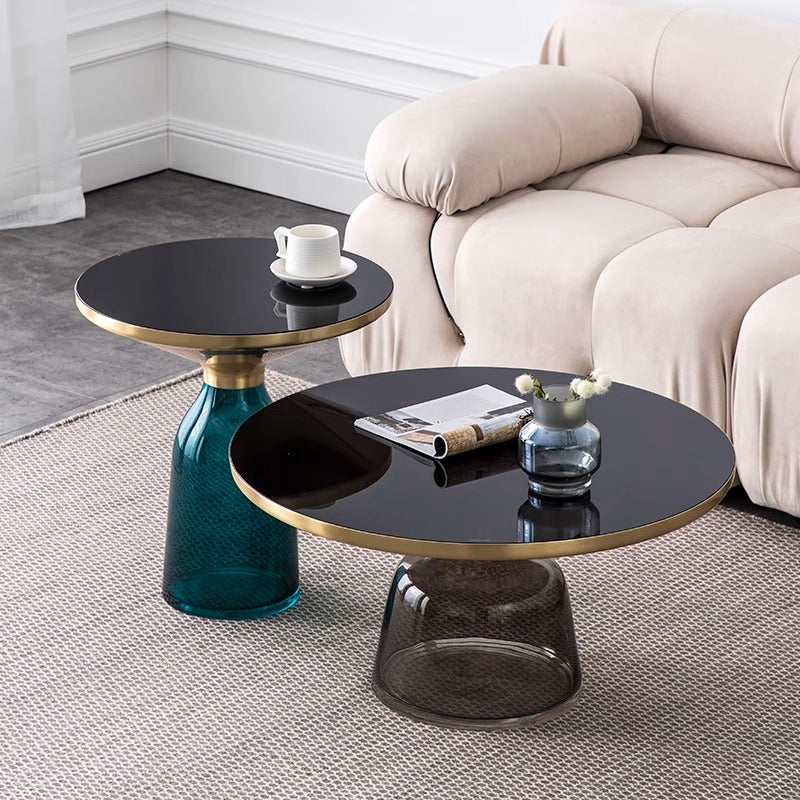 Glass Metal Coffee Side End Table