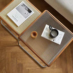 Rattan Wood Glass Metal Coffee Side End Table