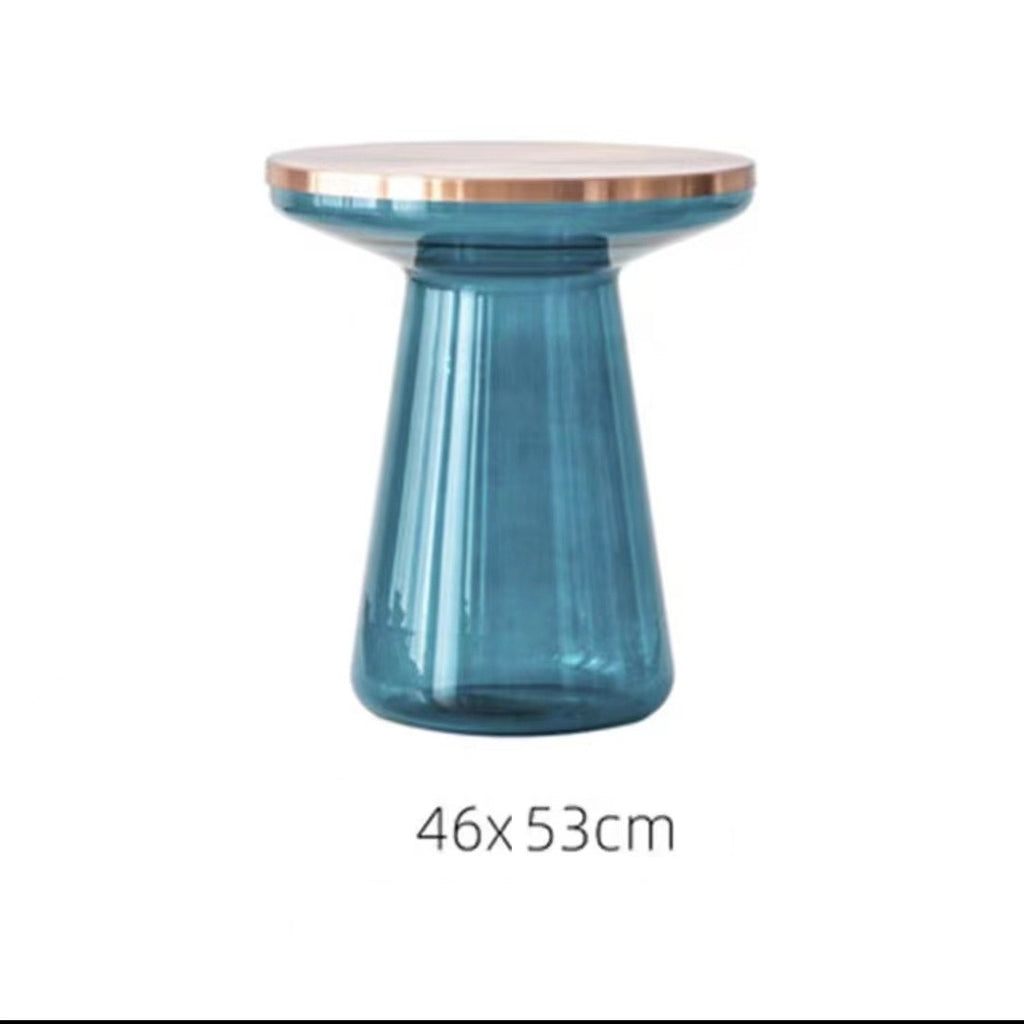Glass Metal Coffee Side End Table