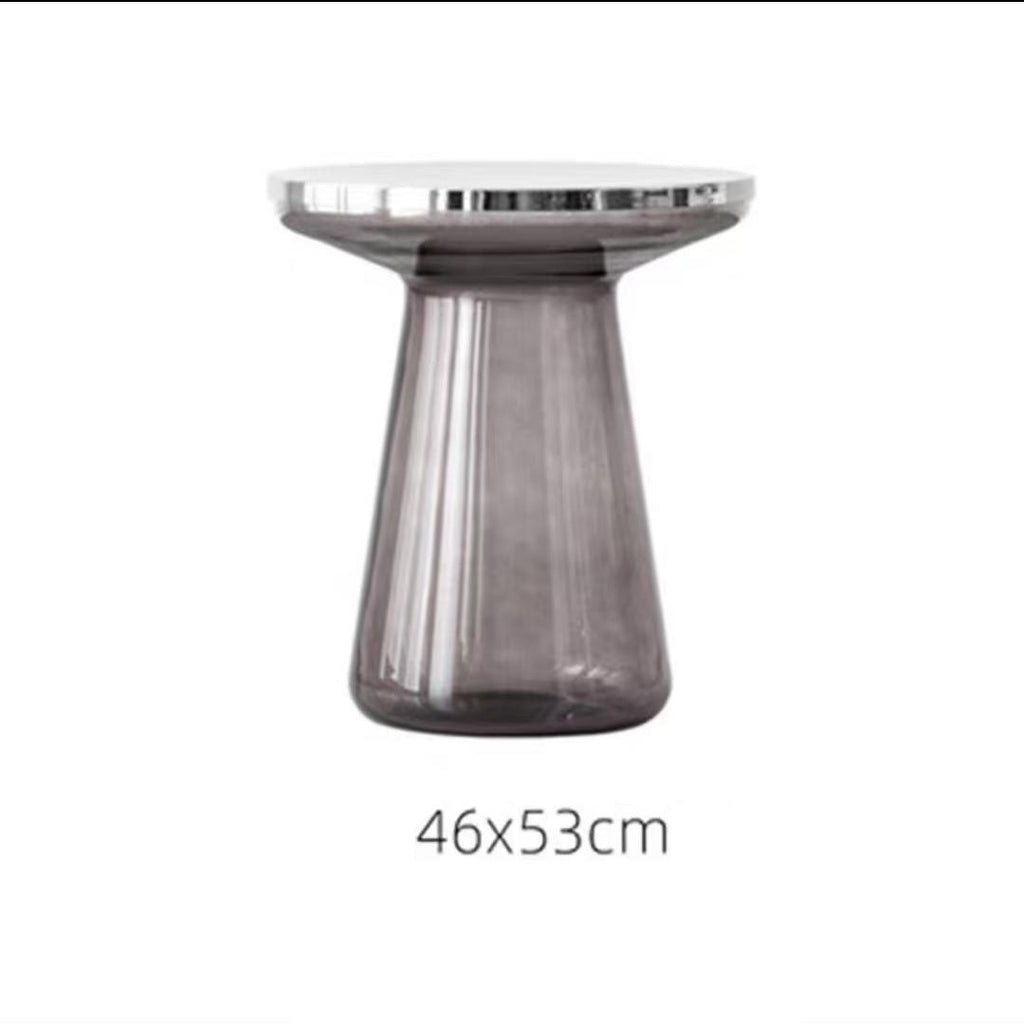 Glass Metal Coffee Side End Table