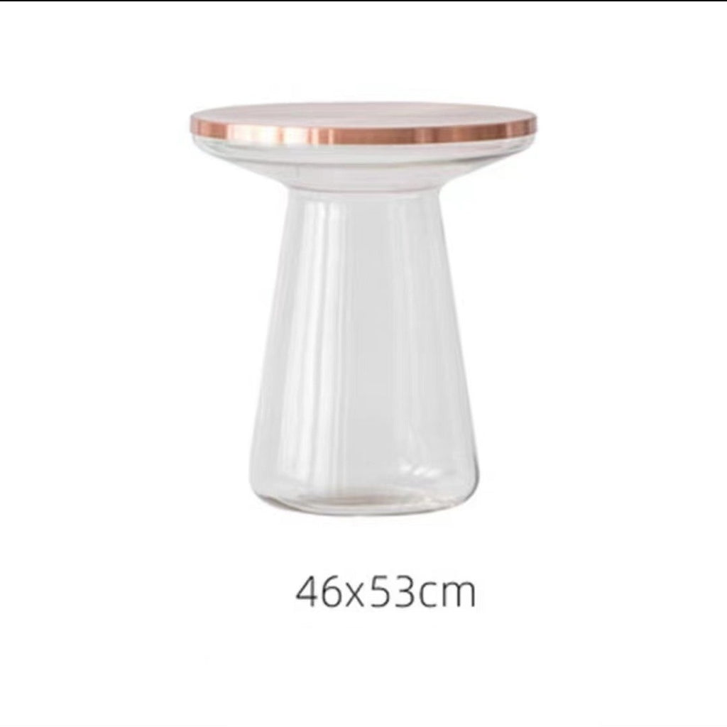 Glass Metal Coffee Side End Table