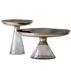Glass Metal Coffee Side End Table