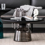 Glass Metal Coffee Side End Table