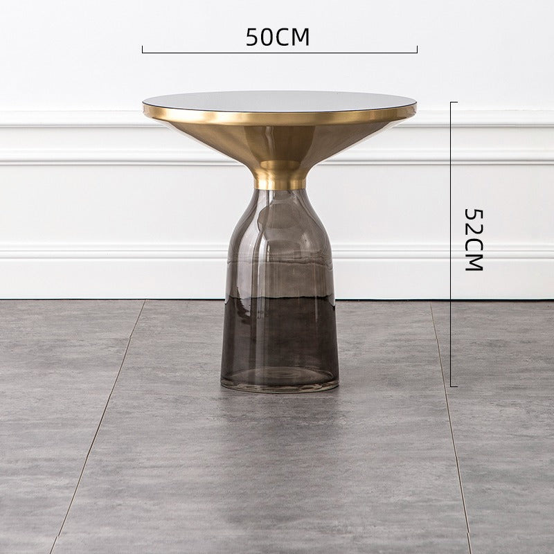 Glass Metal Coffee Side End Table