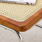 Rattan Wood Glass Metal Coffee Side End Table