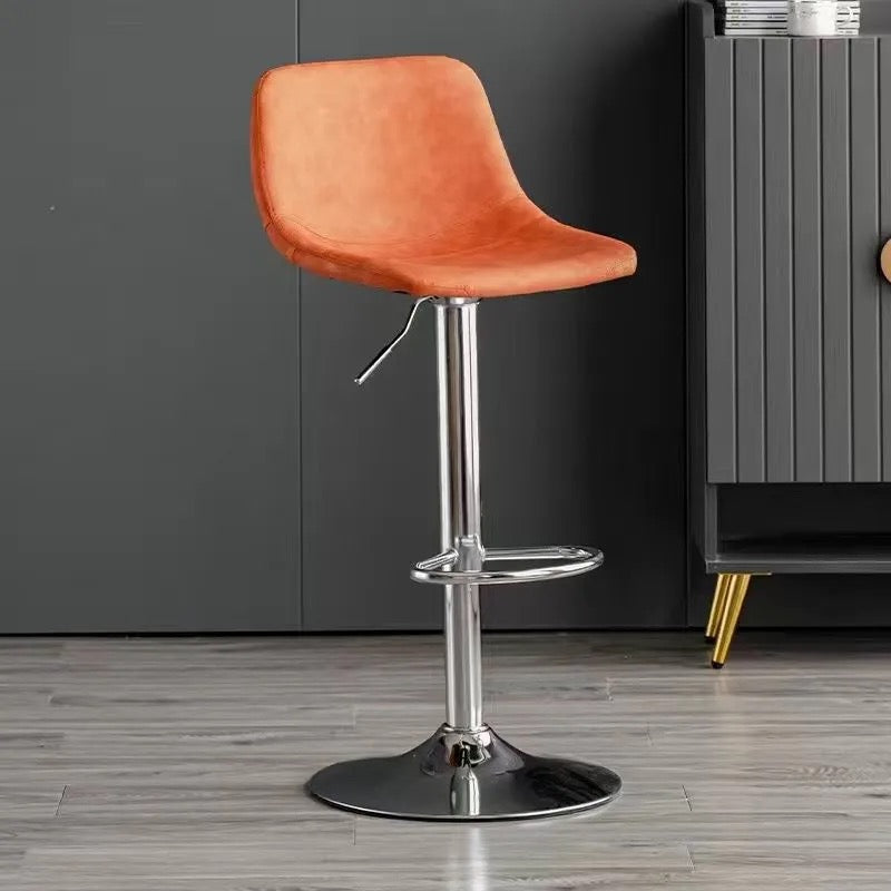 Counter Height Soft Back High Chair Swivel Metal Bar Stool Chair