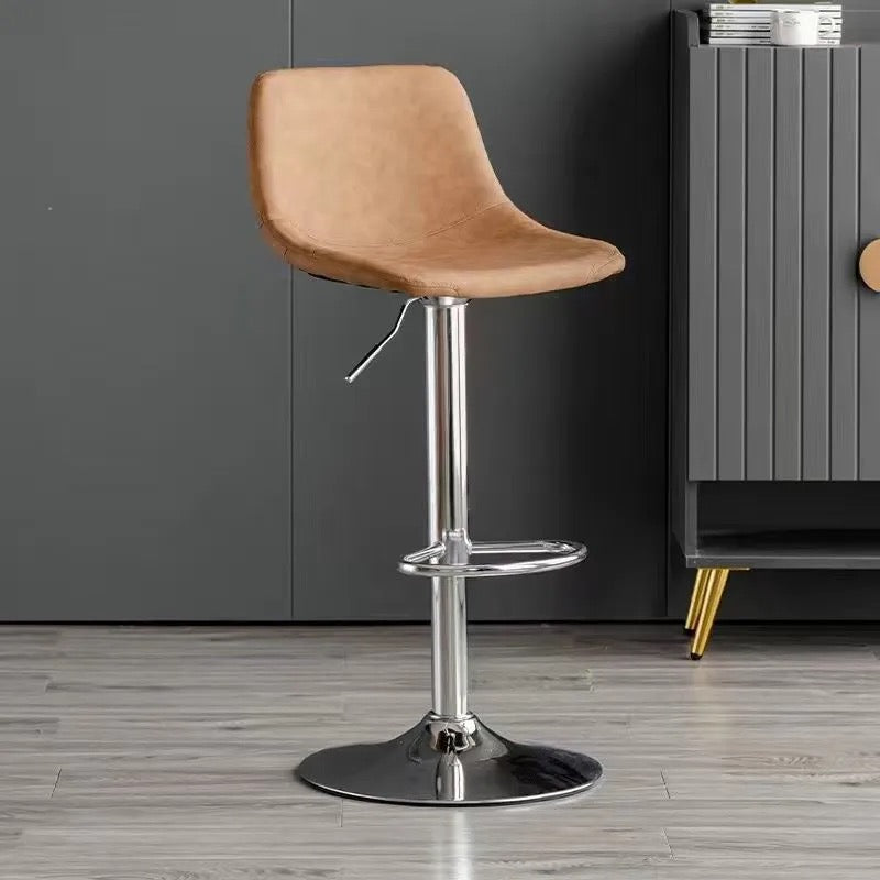 Counter Height Soft Back High Chair Swivel Metal Bar Stool Chair
