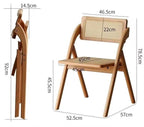 Foldable Wood Rattan Dining Room Chairs