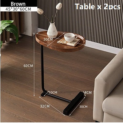 Wood Metal Coffee Side End Table