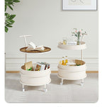 Wheel Metal Glass Coffee Side End Table