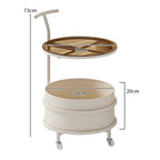 Wheel Metal Glass Coffee Side End Table