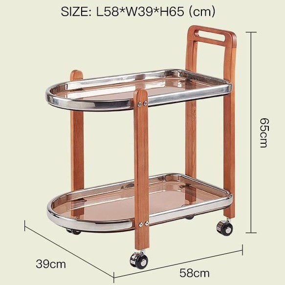 Wood Glass Metal Coffee Side End Table