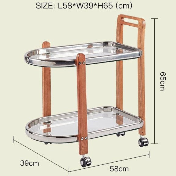 Wood Glass Metal Coffee Side End Table